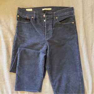 Levi’s - Wedgie Straight Navy Corduroy Pants - Size 30